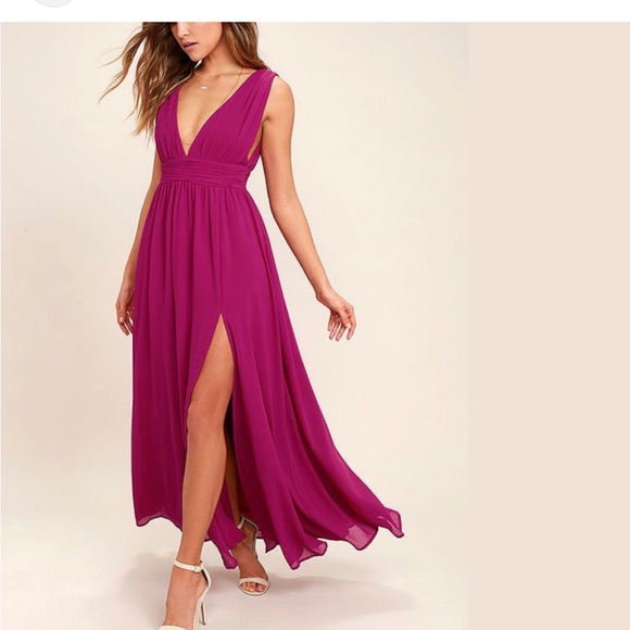 NEW! Pink Backless Slit Gown for Weddings - Picture 3 of 5